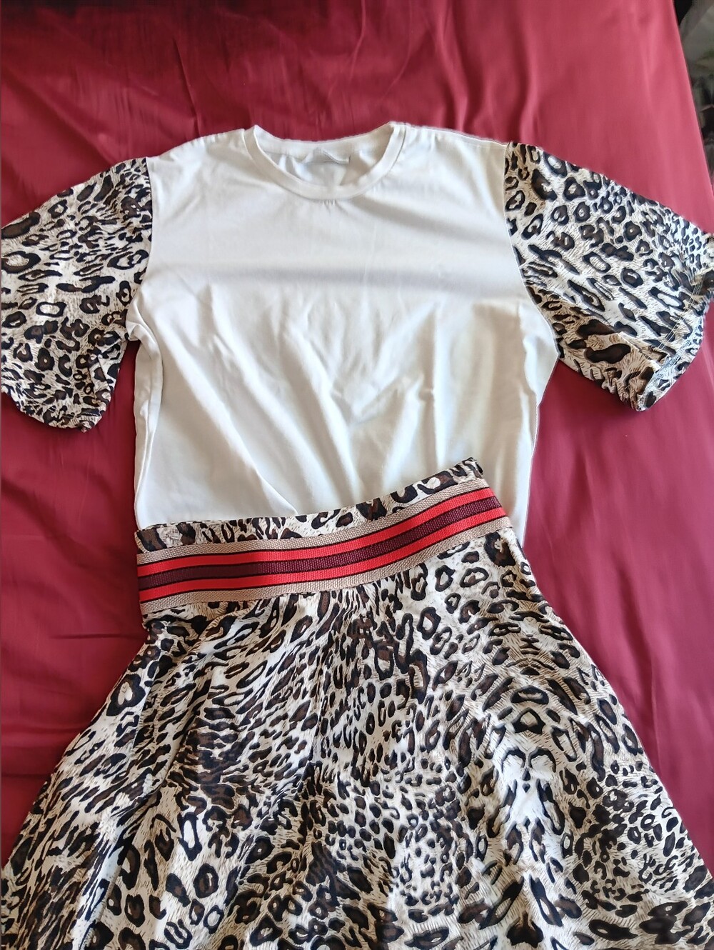 Pure Womans Cotton T Shirt With Skirt Set French Size 38 Equivilant To Small